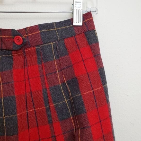 Vintage McHenry's plaid wool pleated midi skirt - Picture 6 of 9